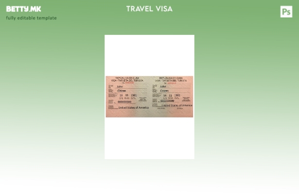 Шаблон за виза за Куба во модерен стил